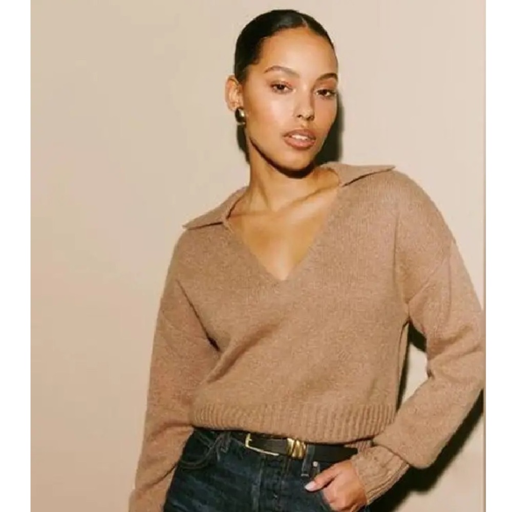 Reformation Beckie Collared Cashmere Sweater
